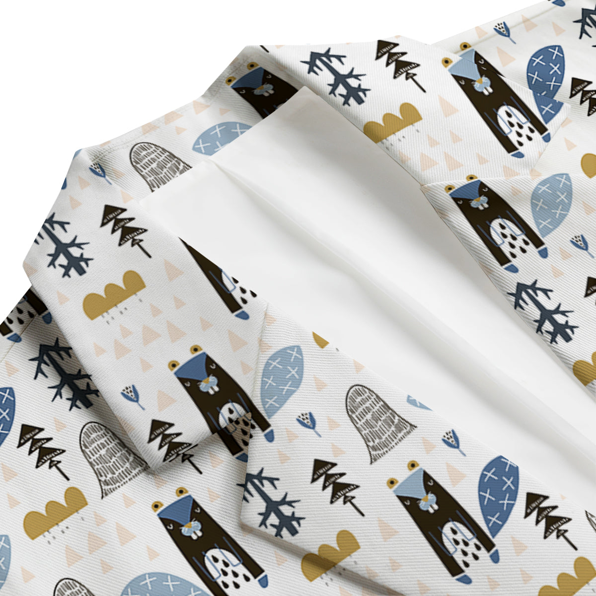 Beaver Cartoon Print Pattern Men's Blazer-grizzshop
