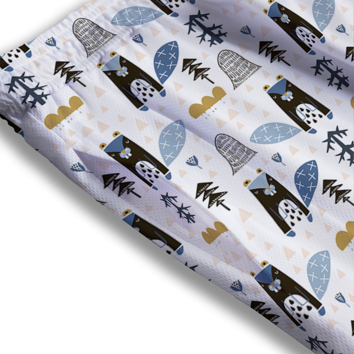 Beaver Cartoon Print Pattern Mesh Shorts-grizzshop