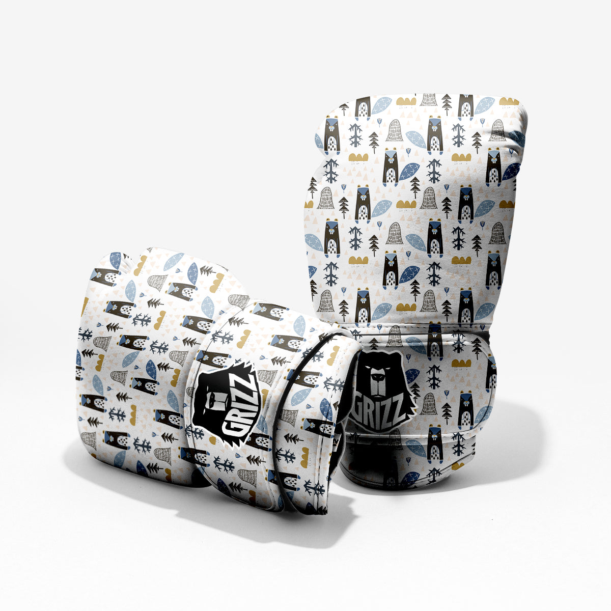 Beaver Cartoon Print Pattern Sparring Gloves-grizzshop