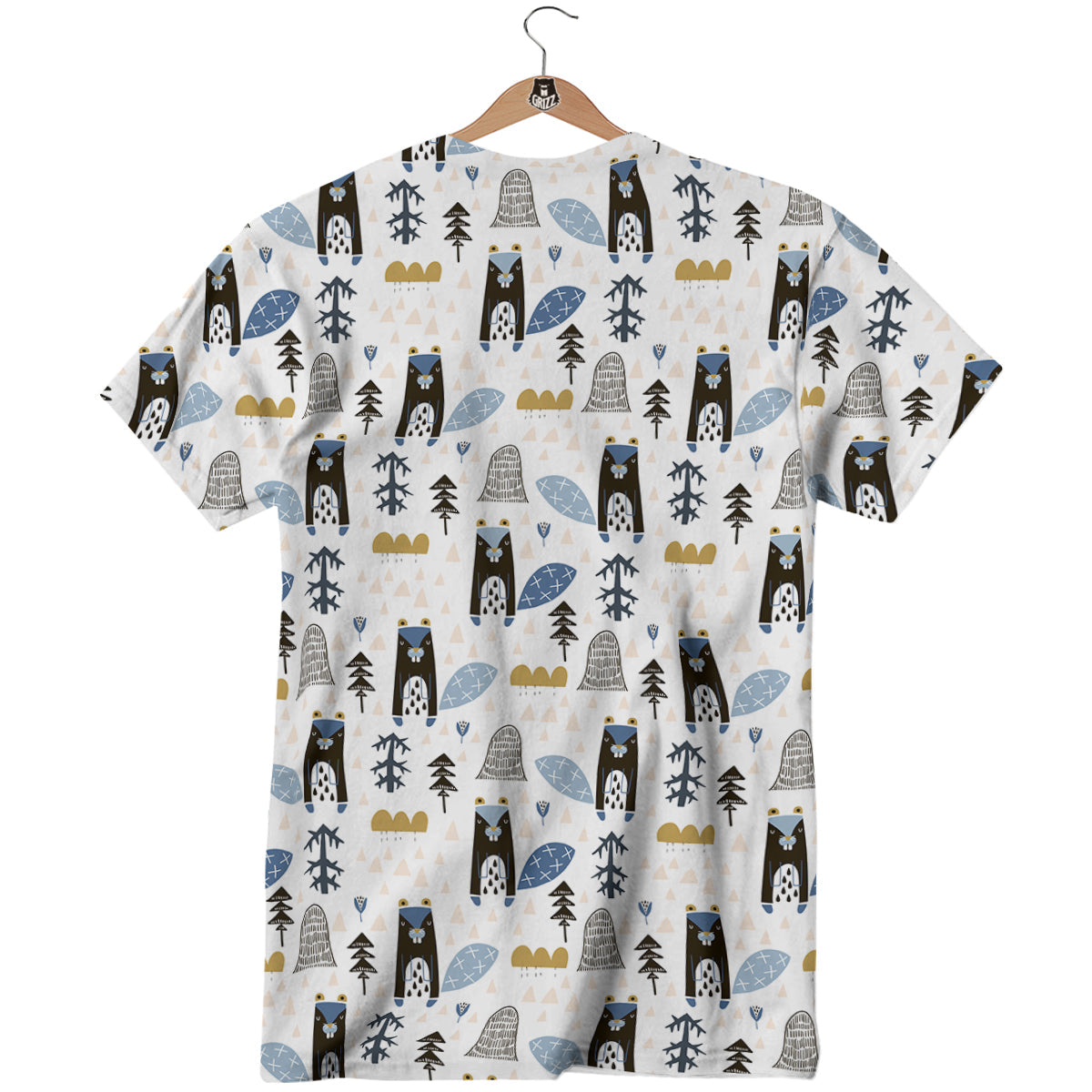 Beaver Cartoon Print Pattern T-Shirt-grizzshop