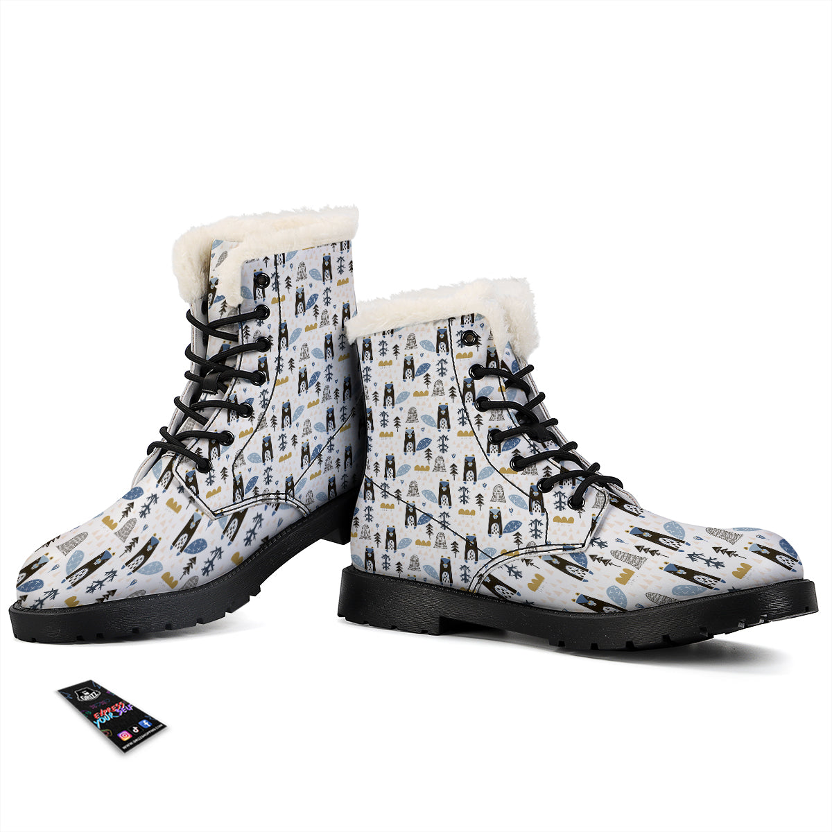 Beaver Cartoon Print Pattern Winter Boots-grizzshop