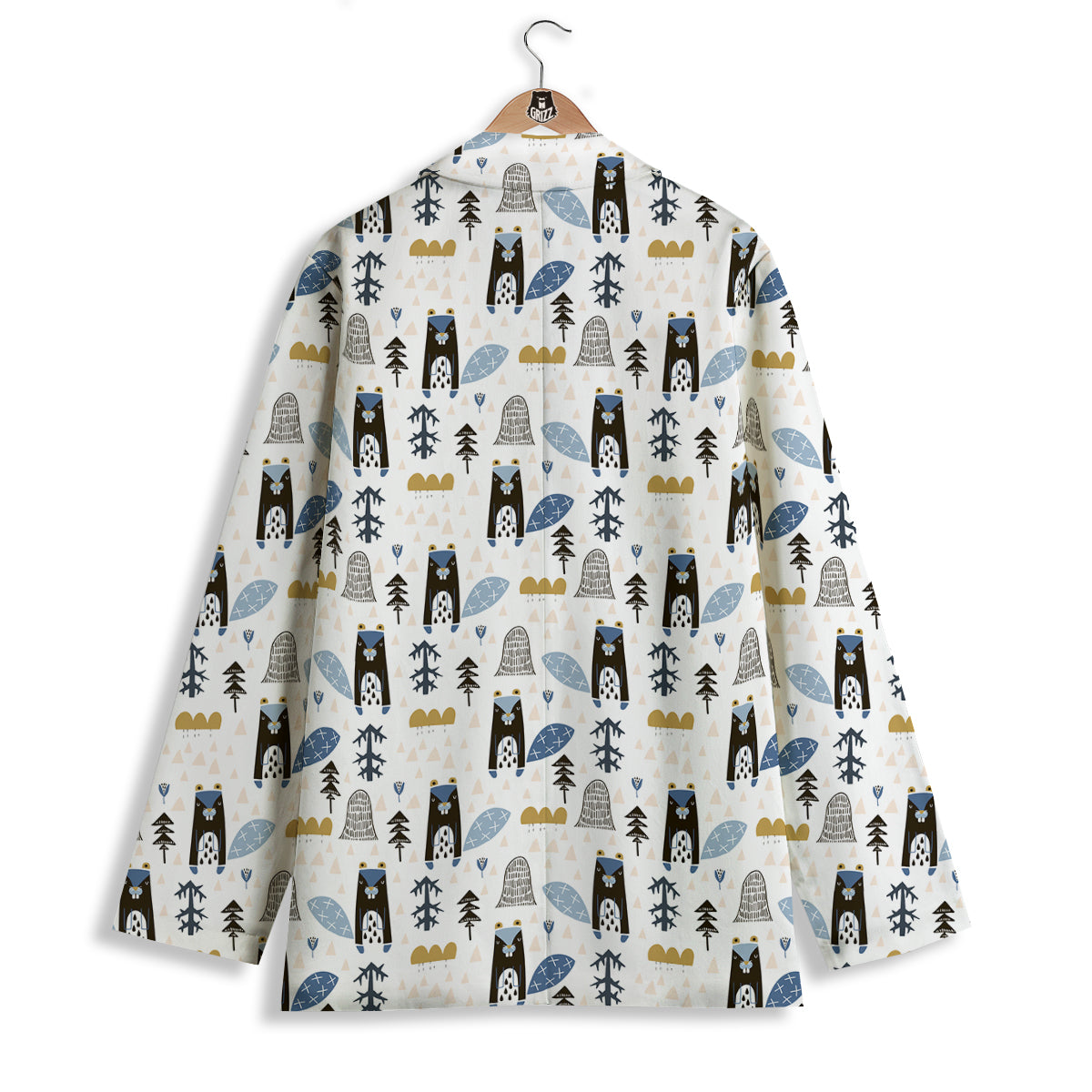 Beaver Cartoon Print Pattern Women's Blazer-grizzshop
