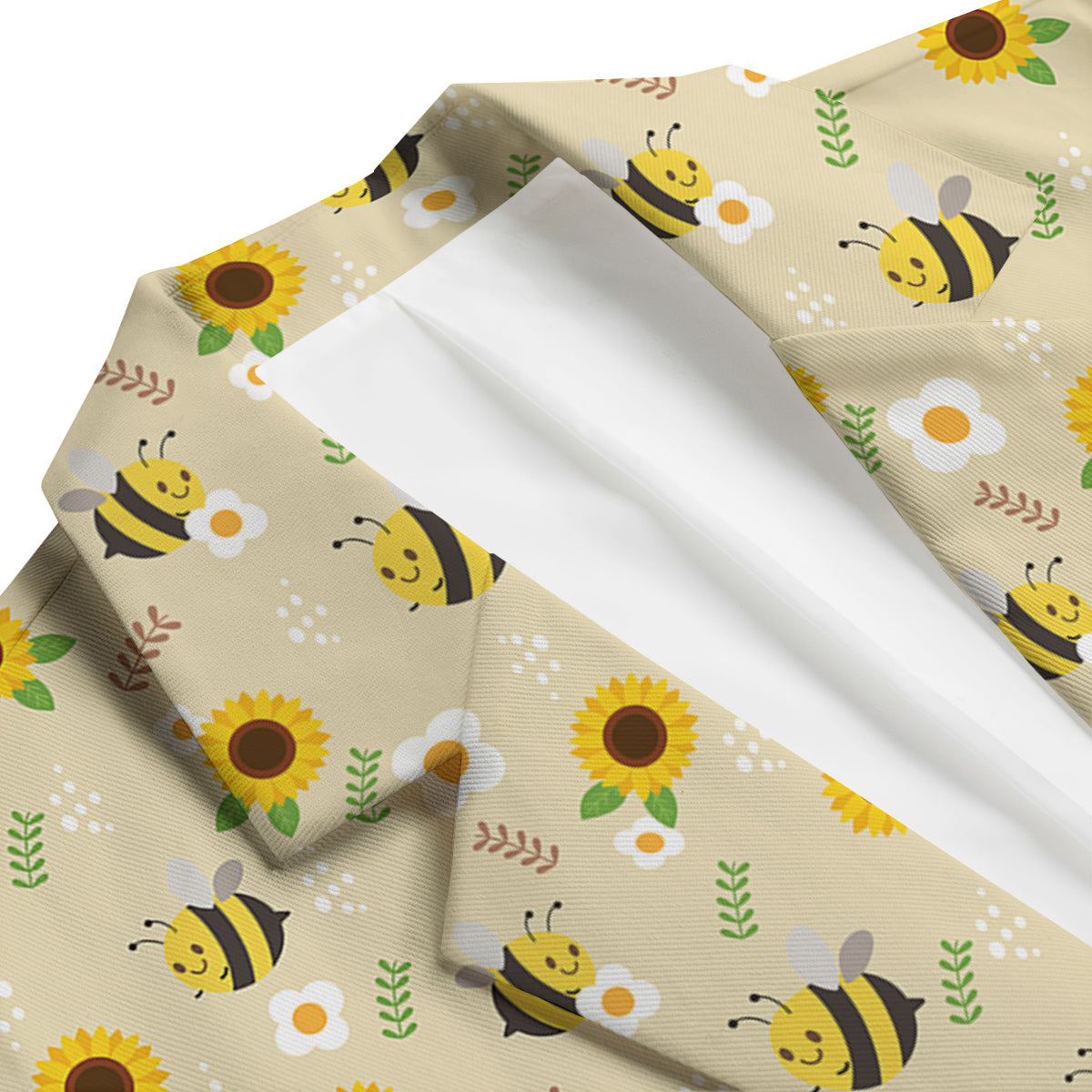 Bee Cute Cartoon Print Pattern Men's Blazer-grizzshop