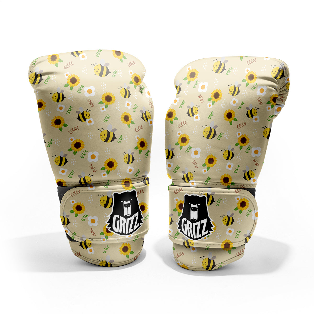 Bee Cute Cartoon Print Pattern Pro Boxing Glove