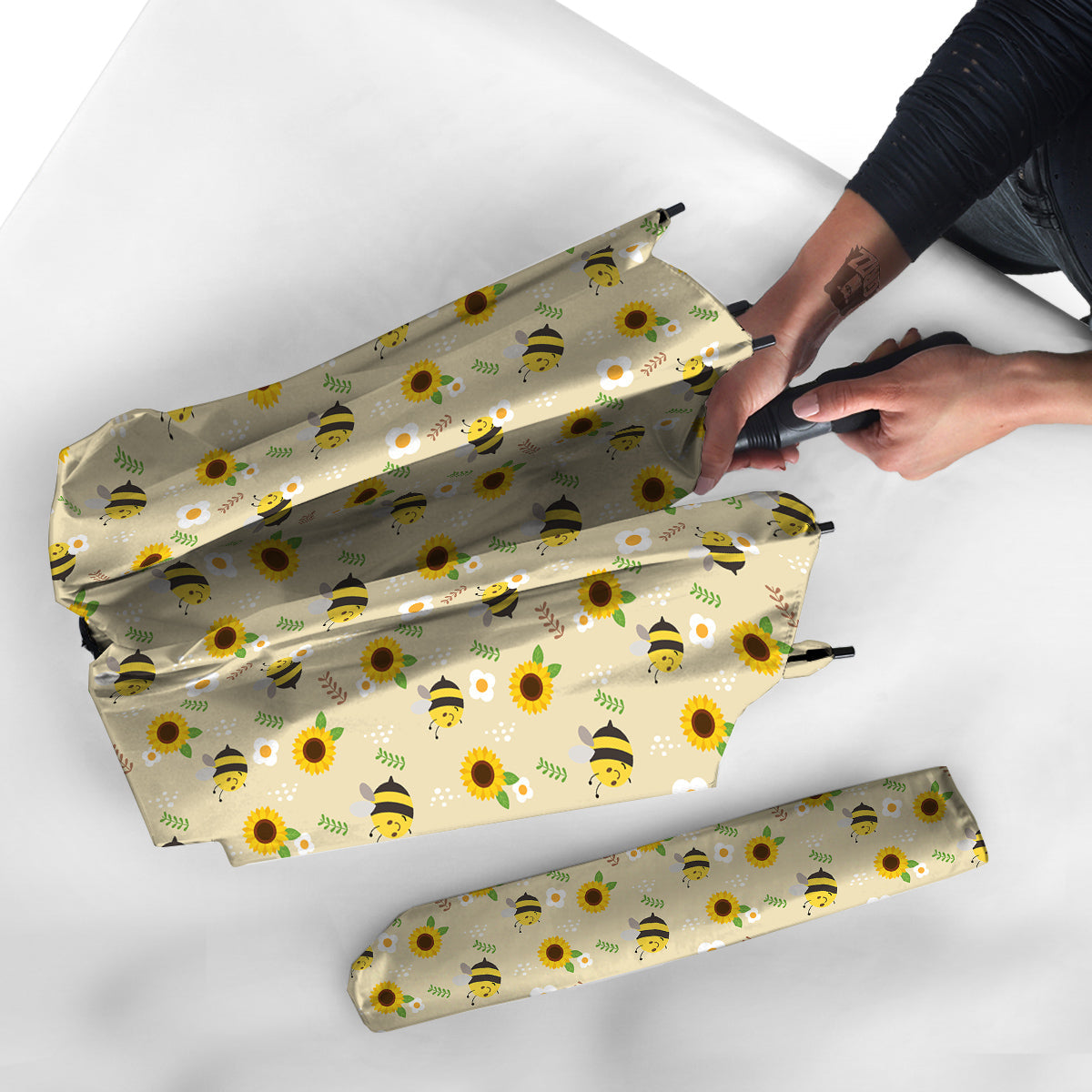 Bee Cute Cartoon Print Pattern Umbrella-grizzshop