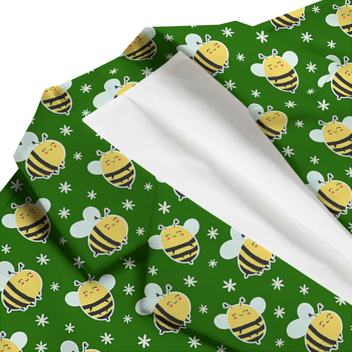 Bee Cute Honey Print Pattern Men's Blazer-grizzshop