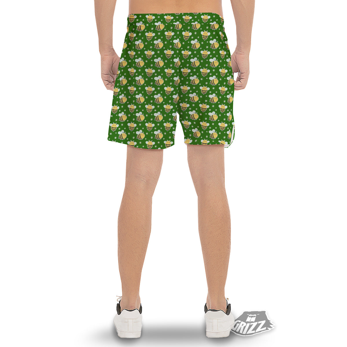 Bee Cute Honey Print Pattern Men's Gym Shorts-grizzshop