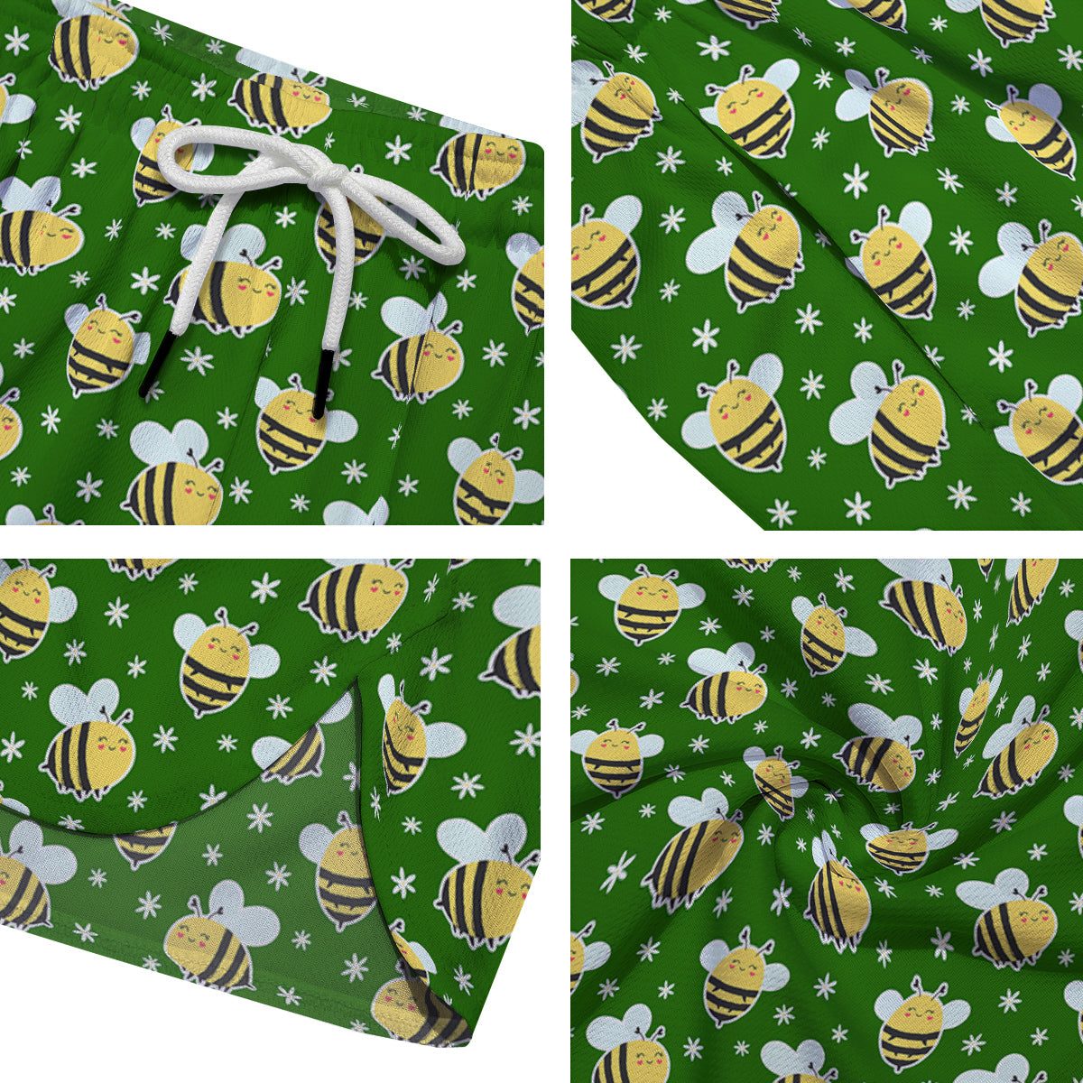 Bee Cute Honey Print Pattern Men's Running Shorts-grizzshop