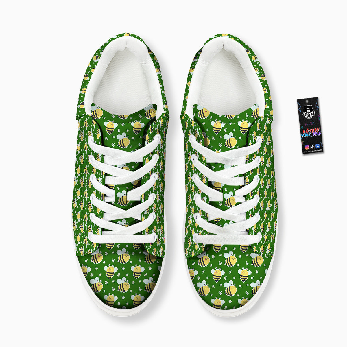 Bee Cute Honey Print Pattern Platform Shoes-grizzshop