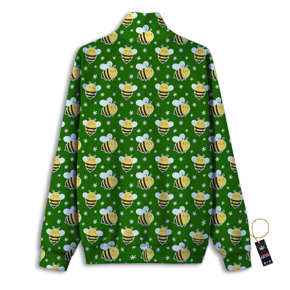 Bee Cute Honey Print Pattern Track Jacket-grizzshop