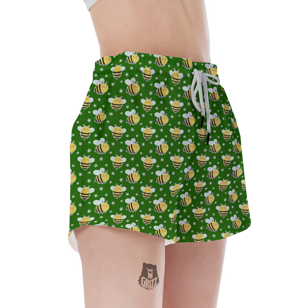 Bee Cute Honey Print Pattern Women's Shorts-grizzshop