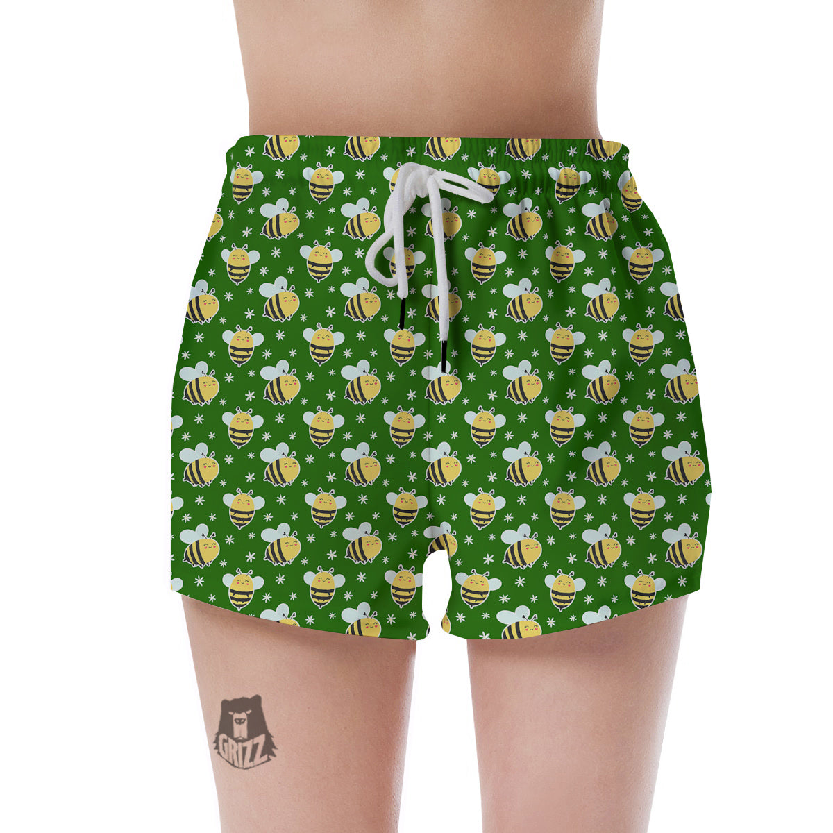 Bee Cute Honey Print Pattern Women's Shorts-grizzshop