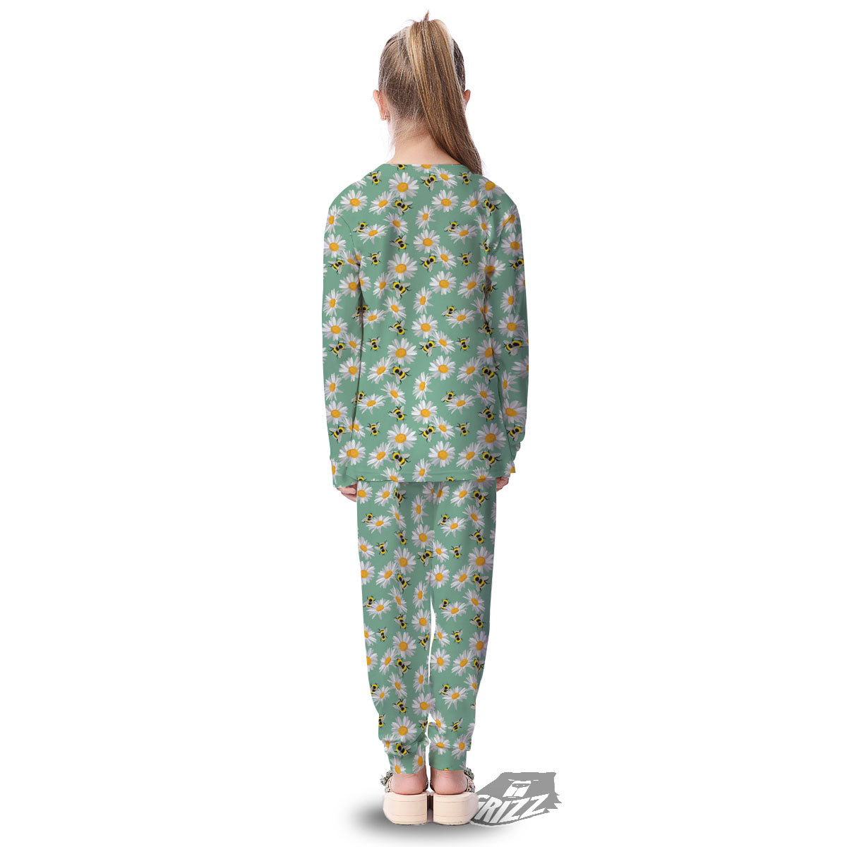 Bee Flower Print Pattern Kid's Pajamas-grizzshop
