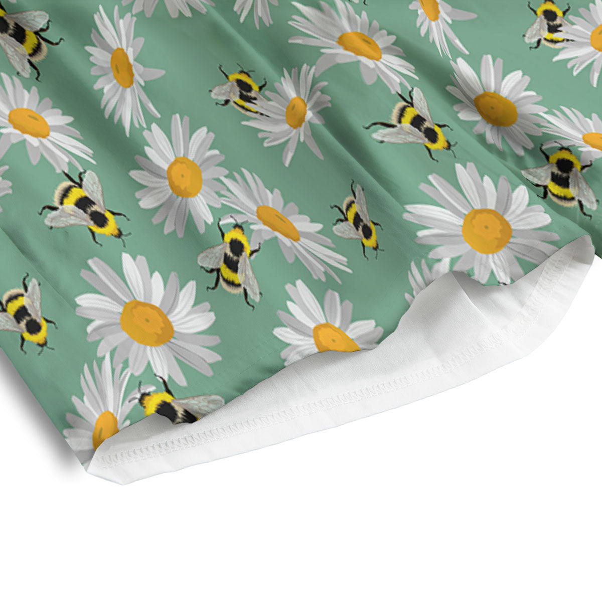 Bee Flower Print Pattern Men's Athletic Shorts-grizzshop