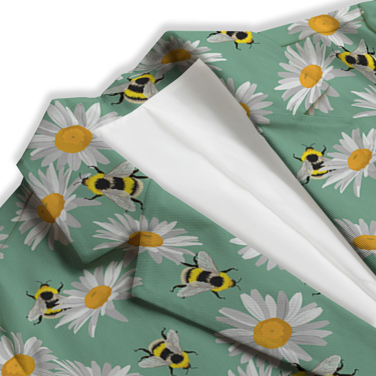 Bee Flower Print Pattern Women's Blazer-grizzshop