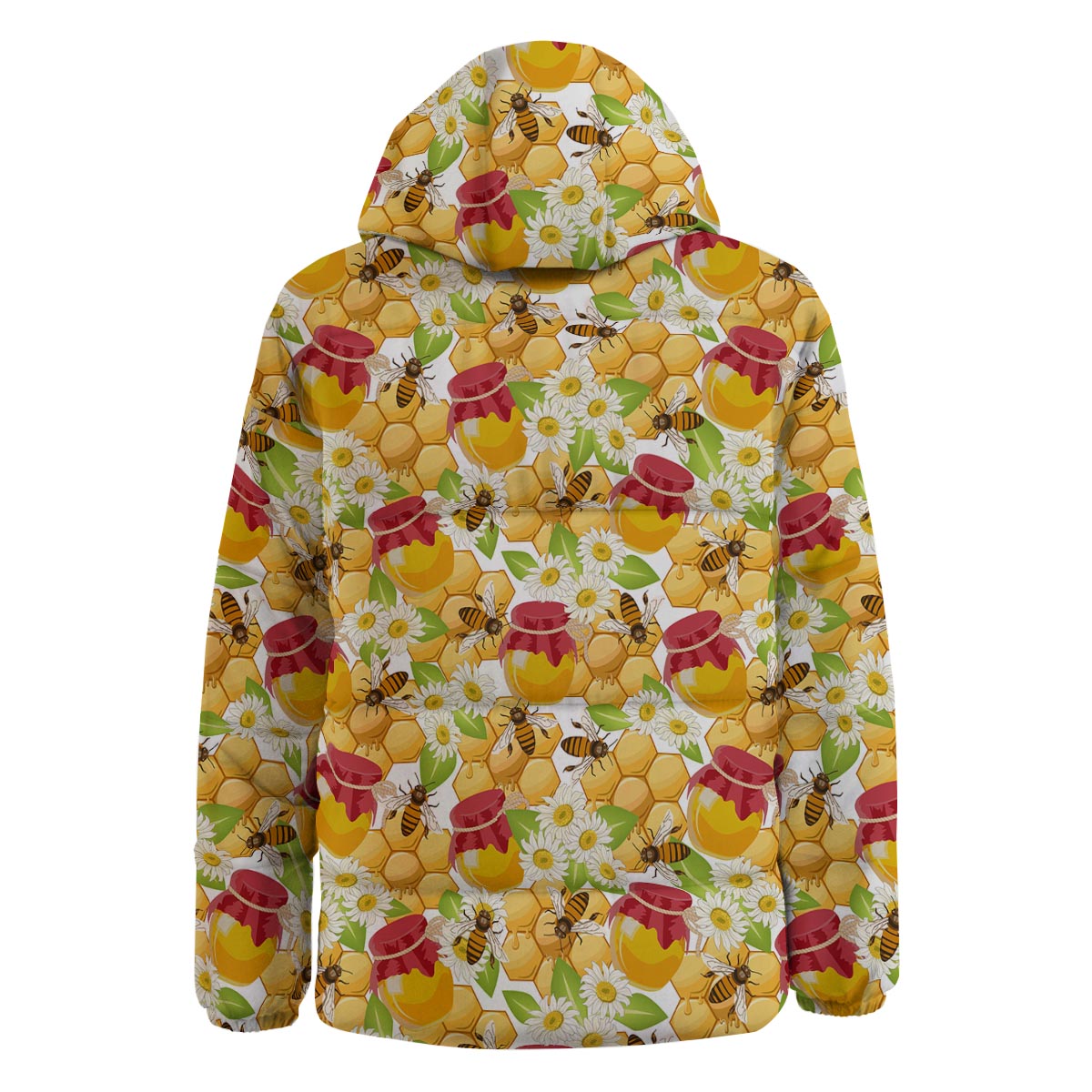 Bee Hive Sweet Honey Print Pattern Down Jacket-grizzshop