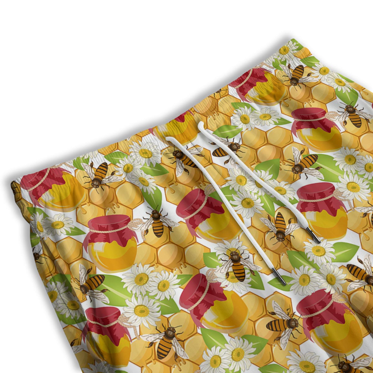Bee Hive Sweet Honey Print Pattern Men's Athletic Shorts