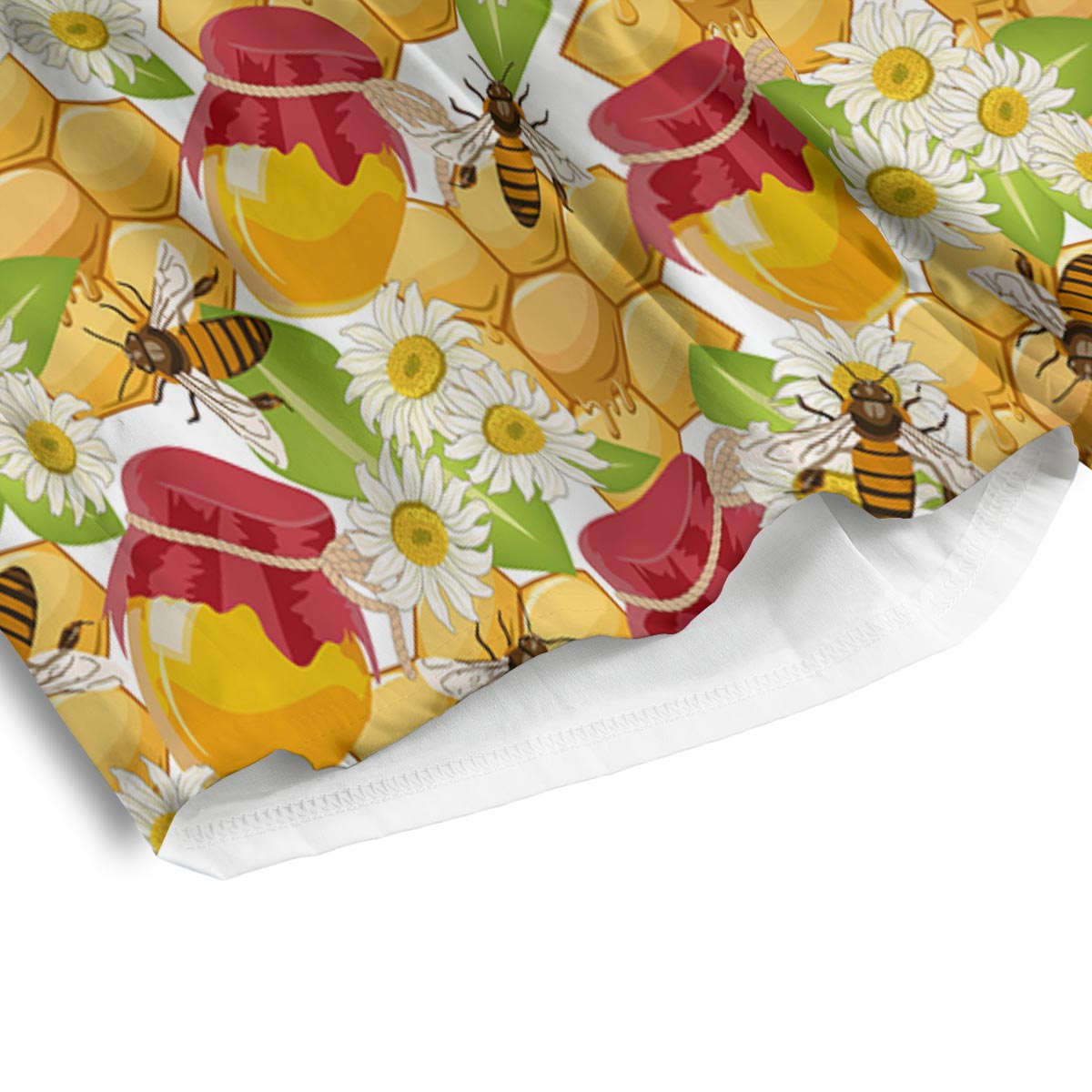 Bee Hive Sweet Honey Print Pattern Men's Athletic Shorts