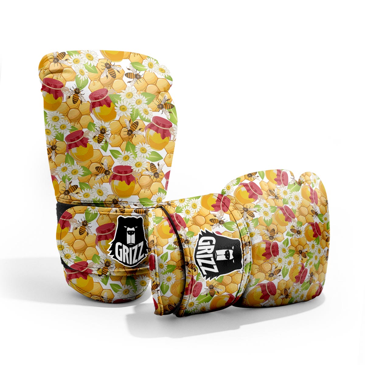 Bee Hive Sweet Honey Print Pattern Pro Boxing Glove