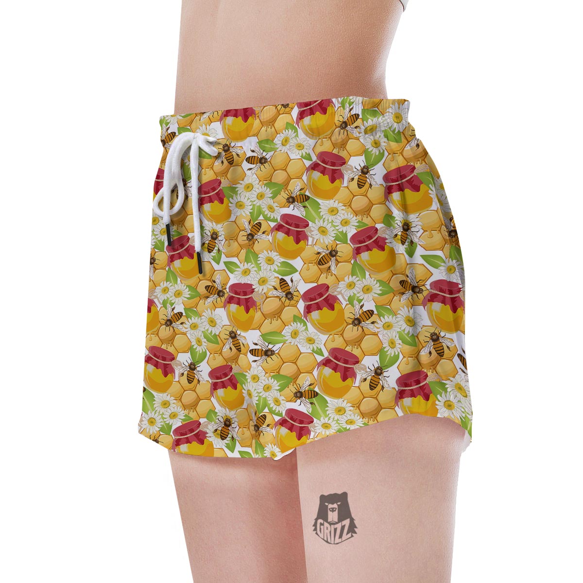 Bee Hive Sweet Honey Print Pattern Women's Shorts-grizzshop