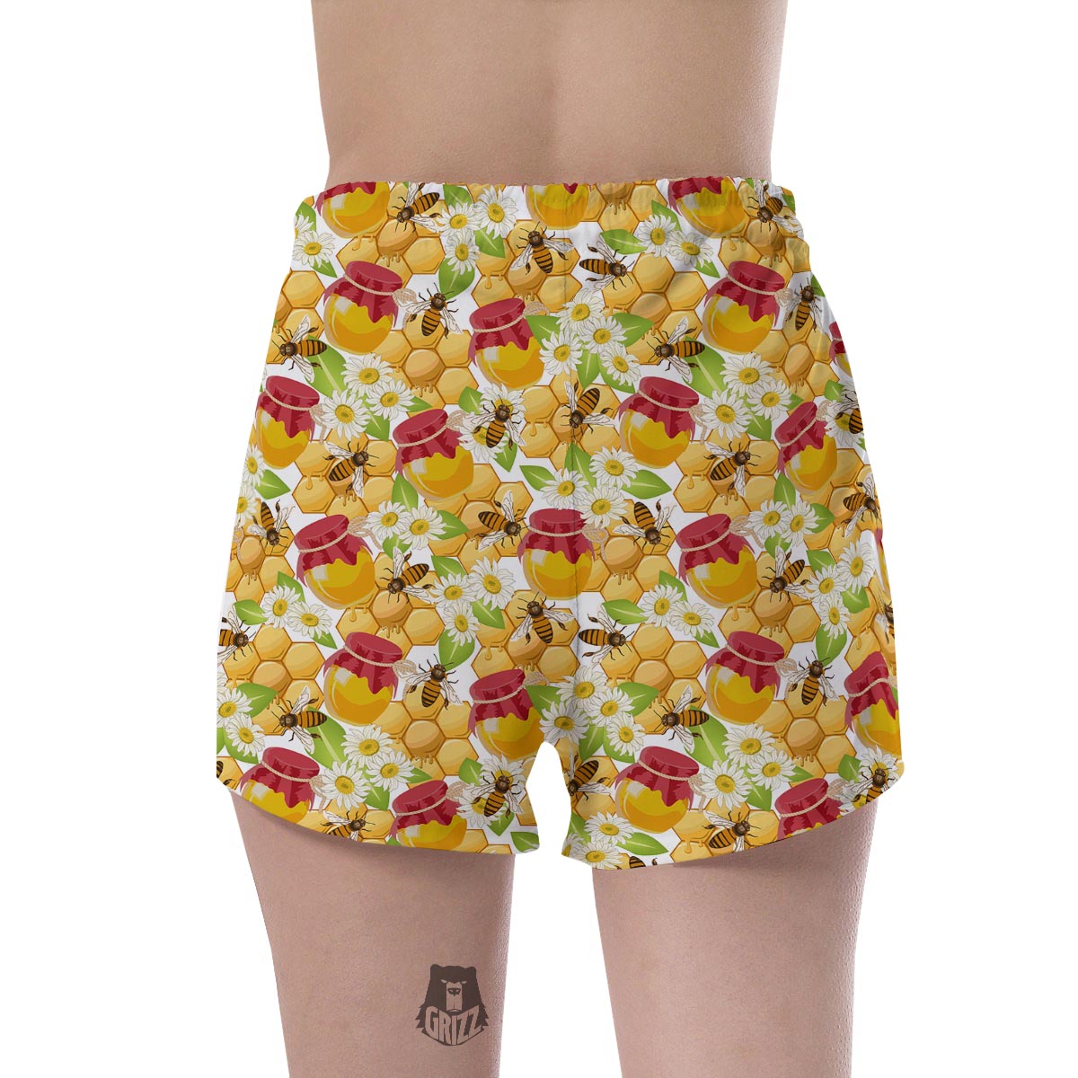 Bee Hive Sweet Honey Print Pattern Women's Shorts-grizzshop