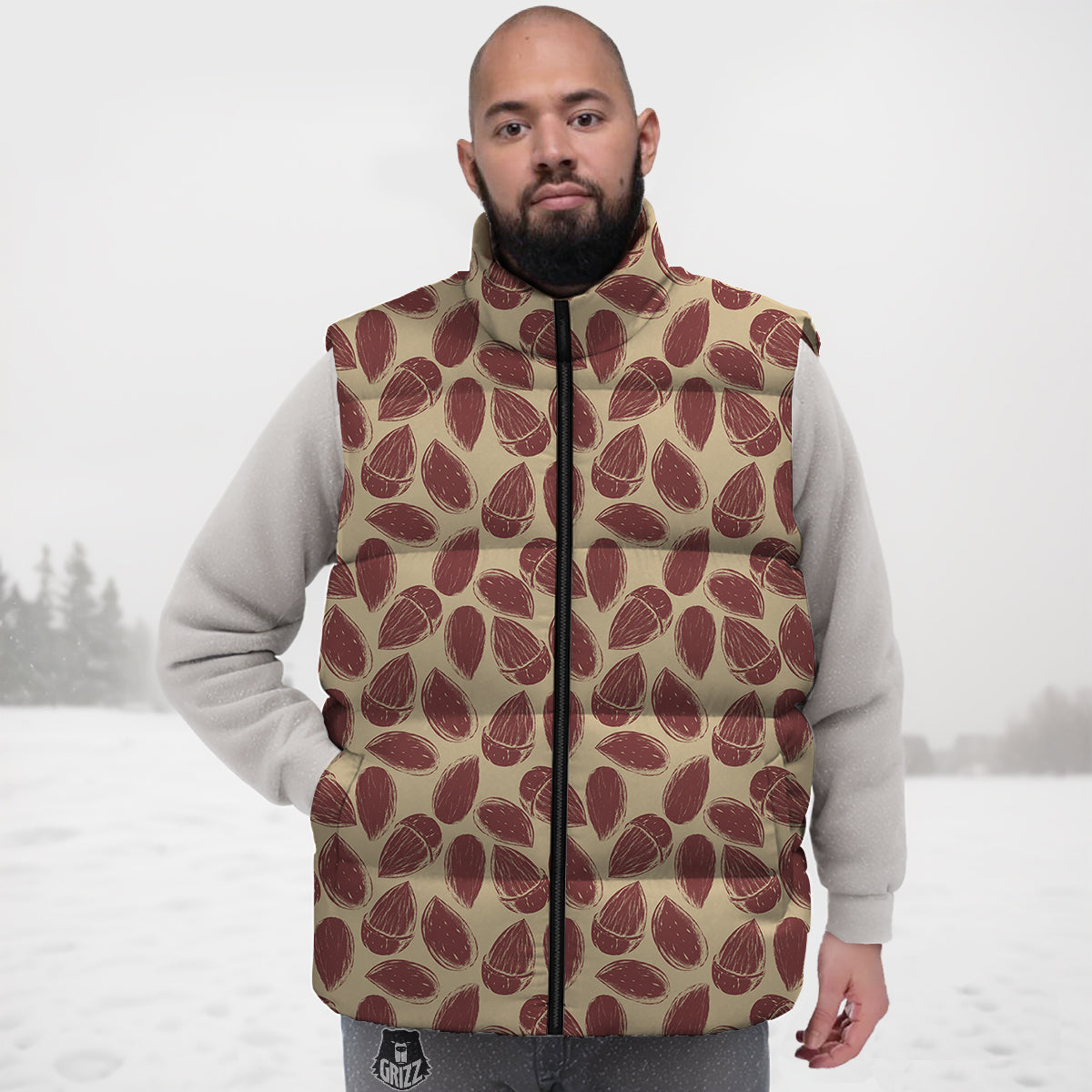 Bee Honey Gifts Pattern Print Down Vest