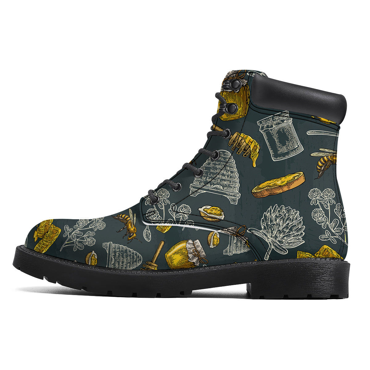 Bee Honey Vintage Print Pattern Boots-grizzshop