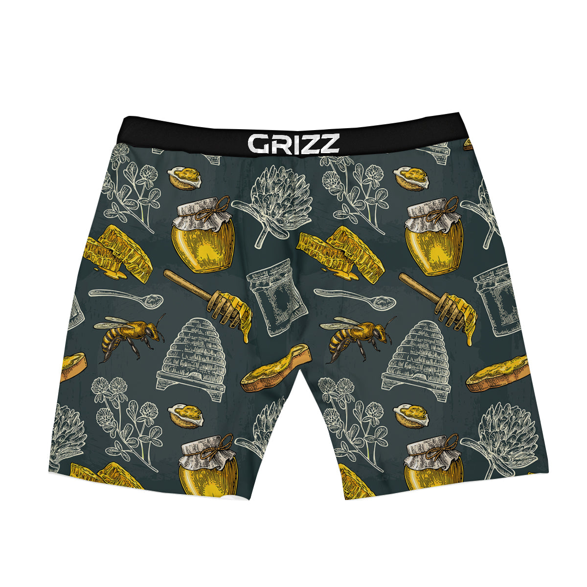 Bee Honey Vintage Print Pattern Boxer Briefs-grizzshop