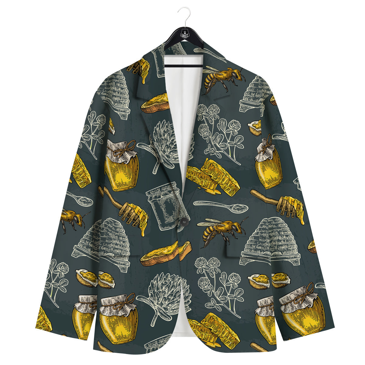 Bee Honey Vintage Print Pattern Men's Sport Coat-grizzshop