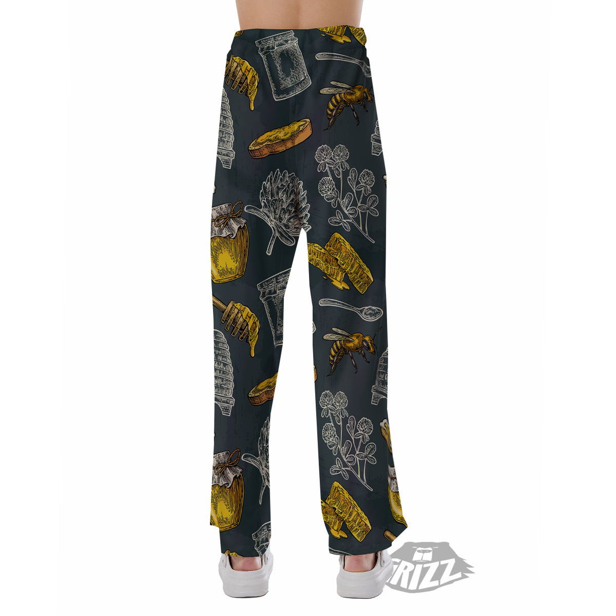 Bee Honey Vintage Print Pattern Pajama Pants-grizzshop