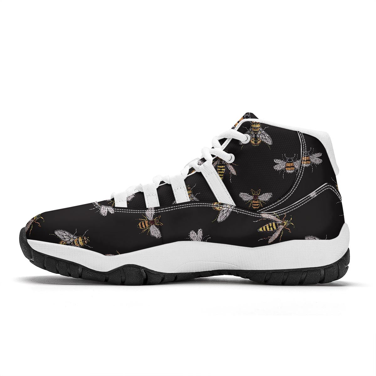 Bee Lovers Honey Gifts Pattern Print White Bball Shoes-grizzshop