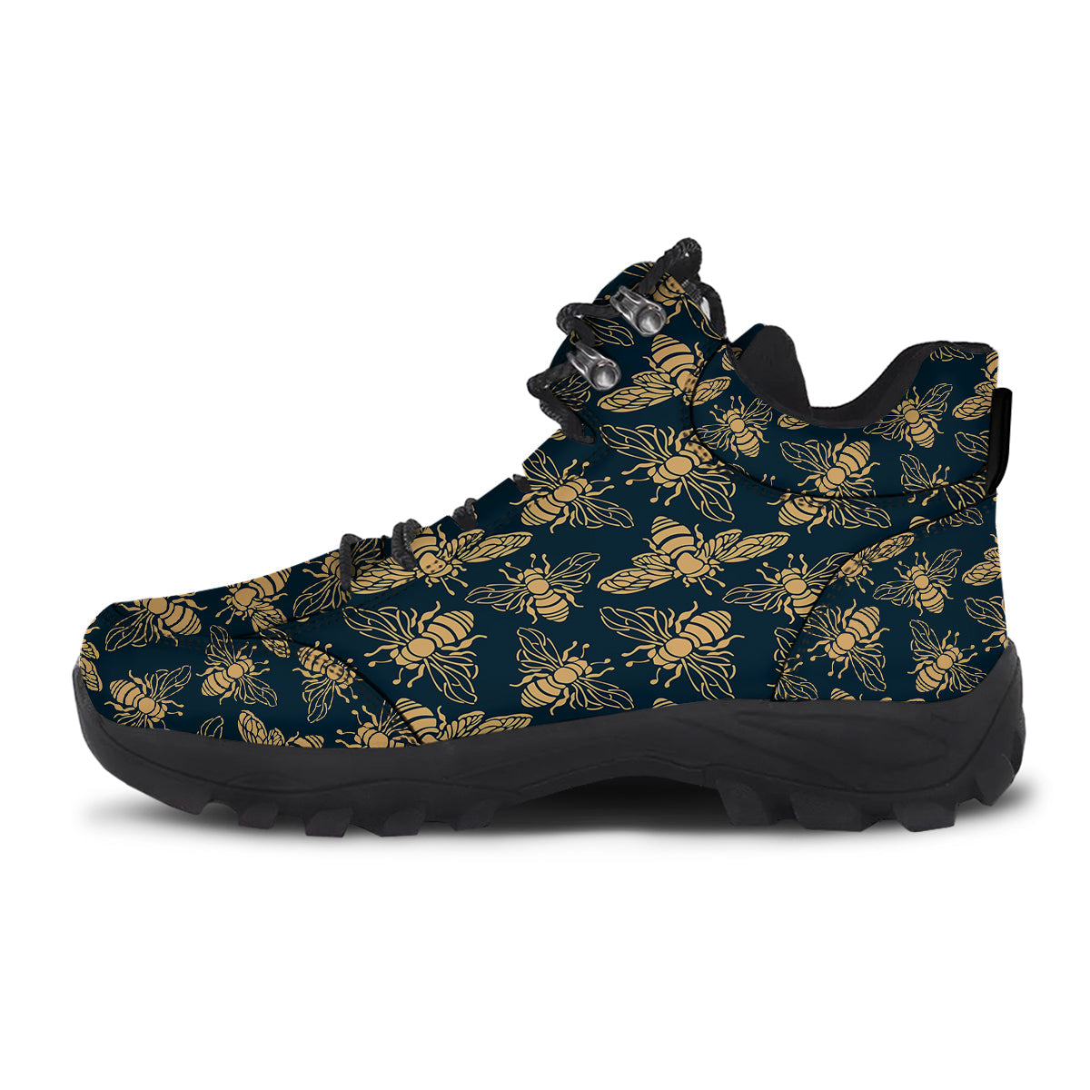 Bee Vintage Print Pattern Hiking Shoes-grizzshop