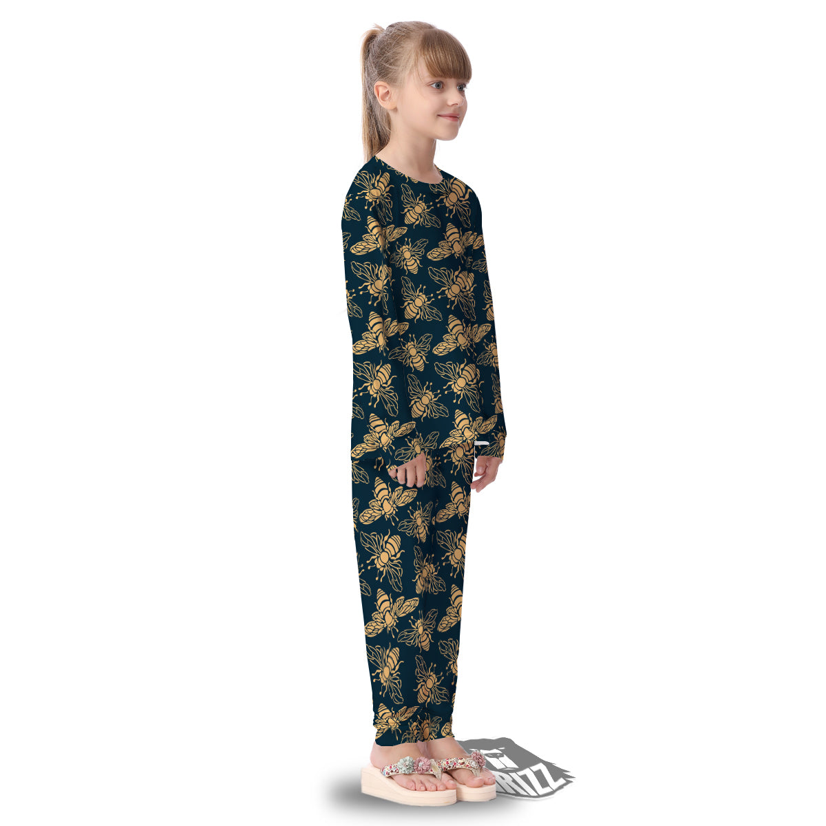Bee Vintage Print Pattern Kid's Pajamas-grizzshop
