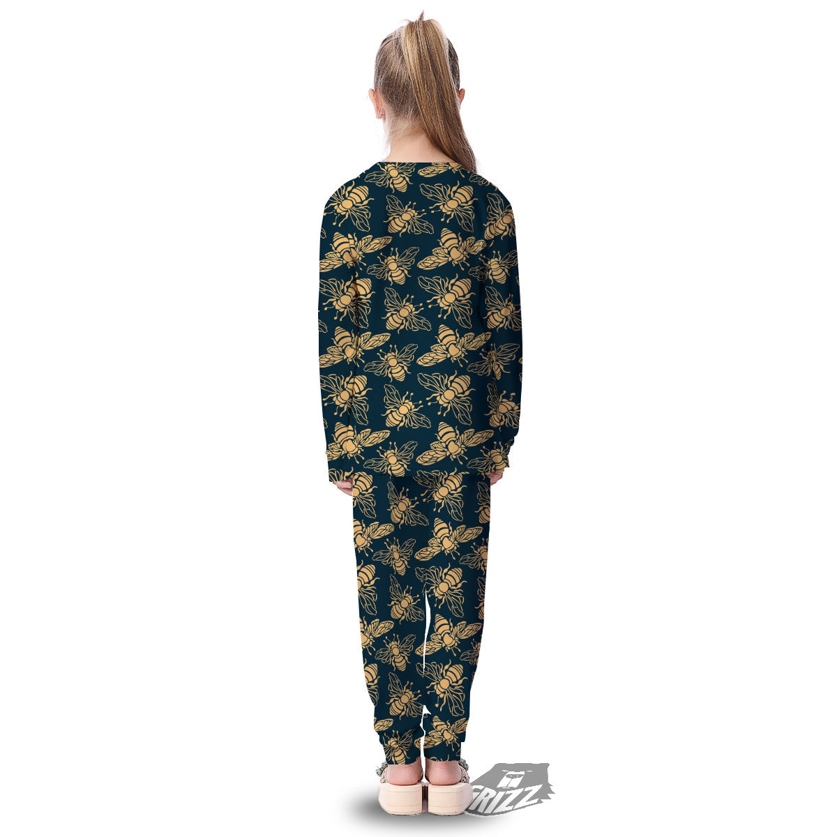 Bee Vintage Print Pattern Kid's Pajamas-grizzshop