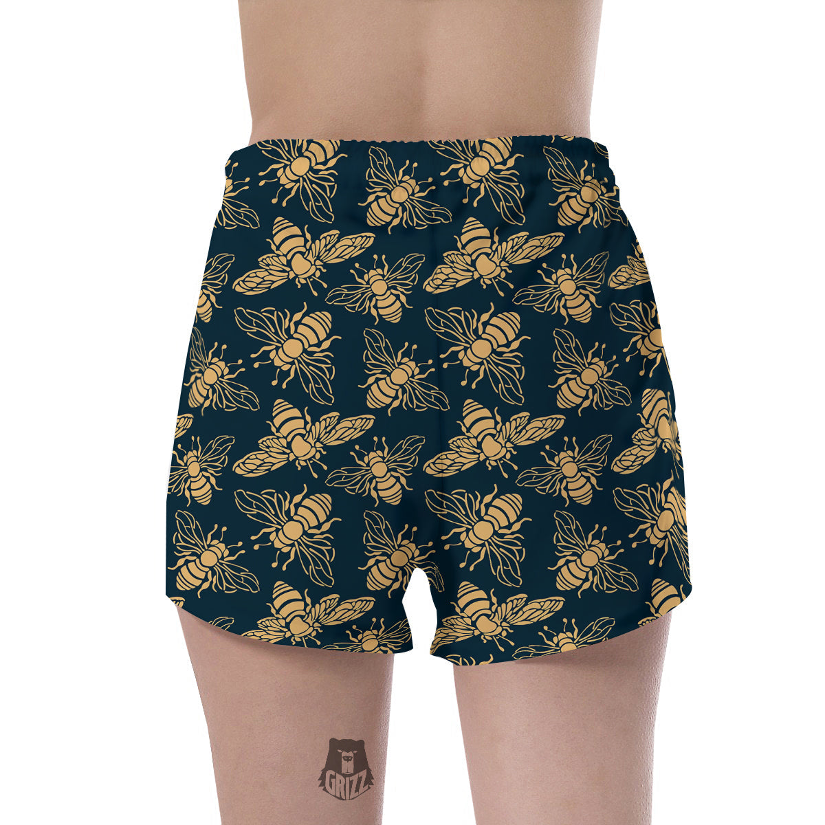 Bee Vintage Print Pattern Women's Shorts-grizzshop