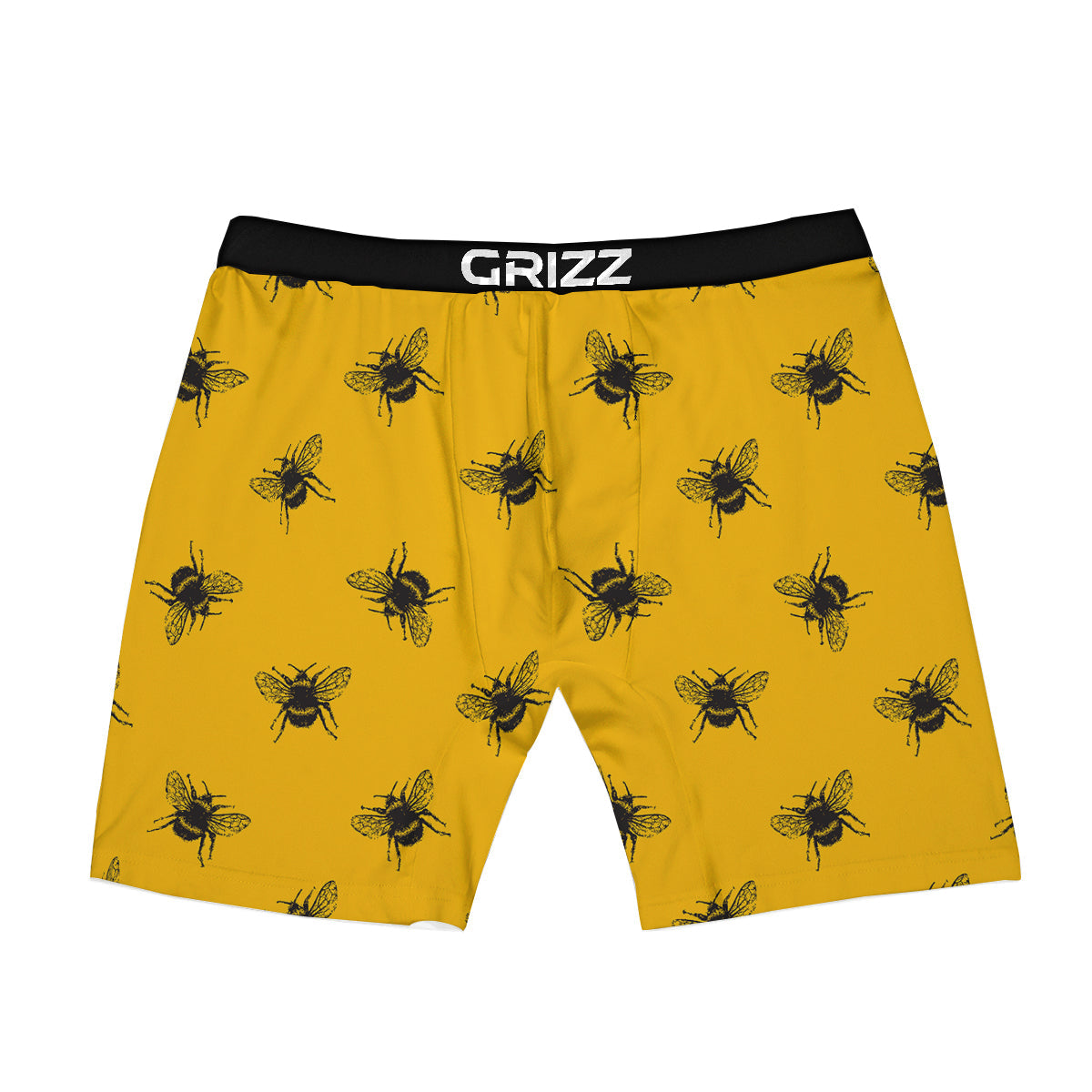 Bee Yellow Print Pattern Boxer Briefs-grizzshop