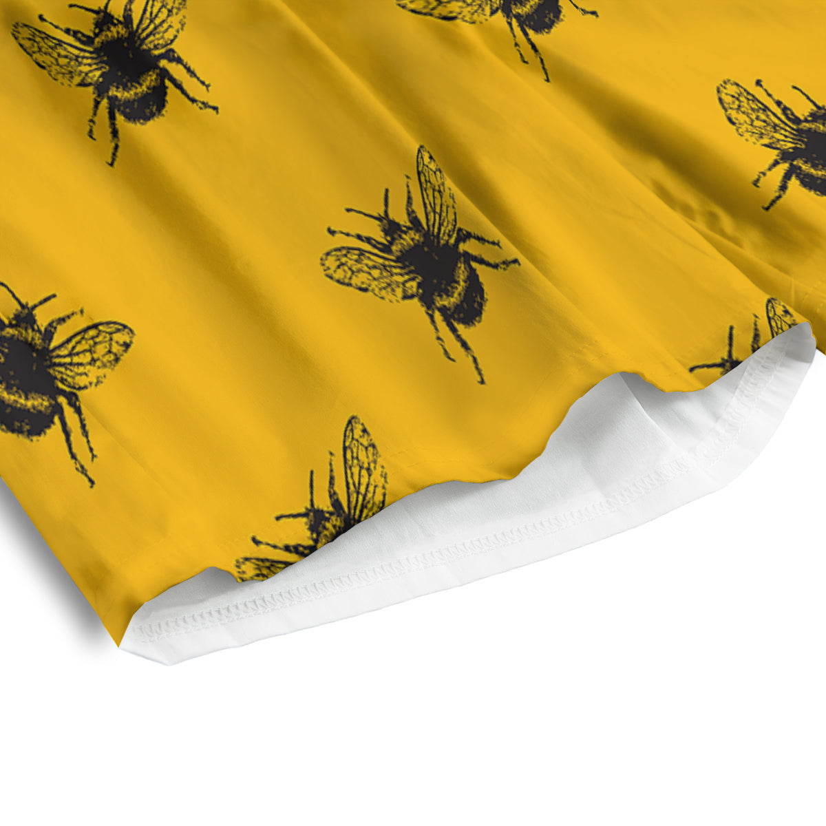 Bee Yellow Print Pattern Men's Athletic Shorts