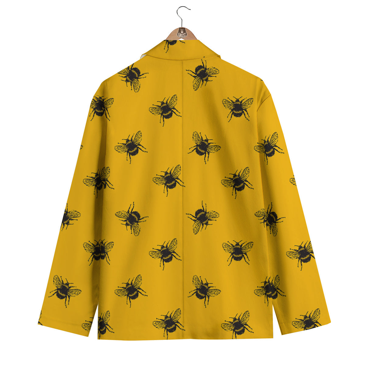 Bee Yellow Print Pattern Men's Blazer-grizzshop