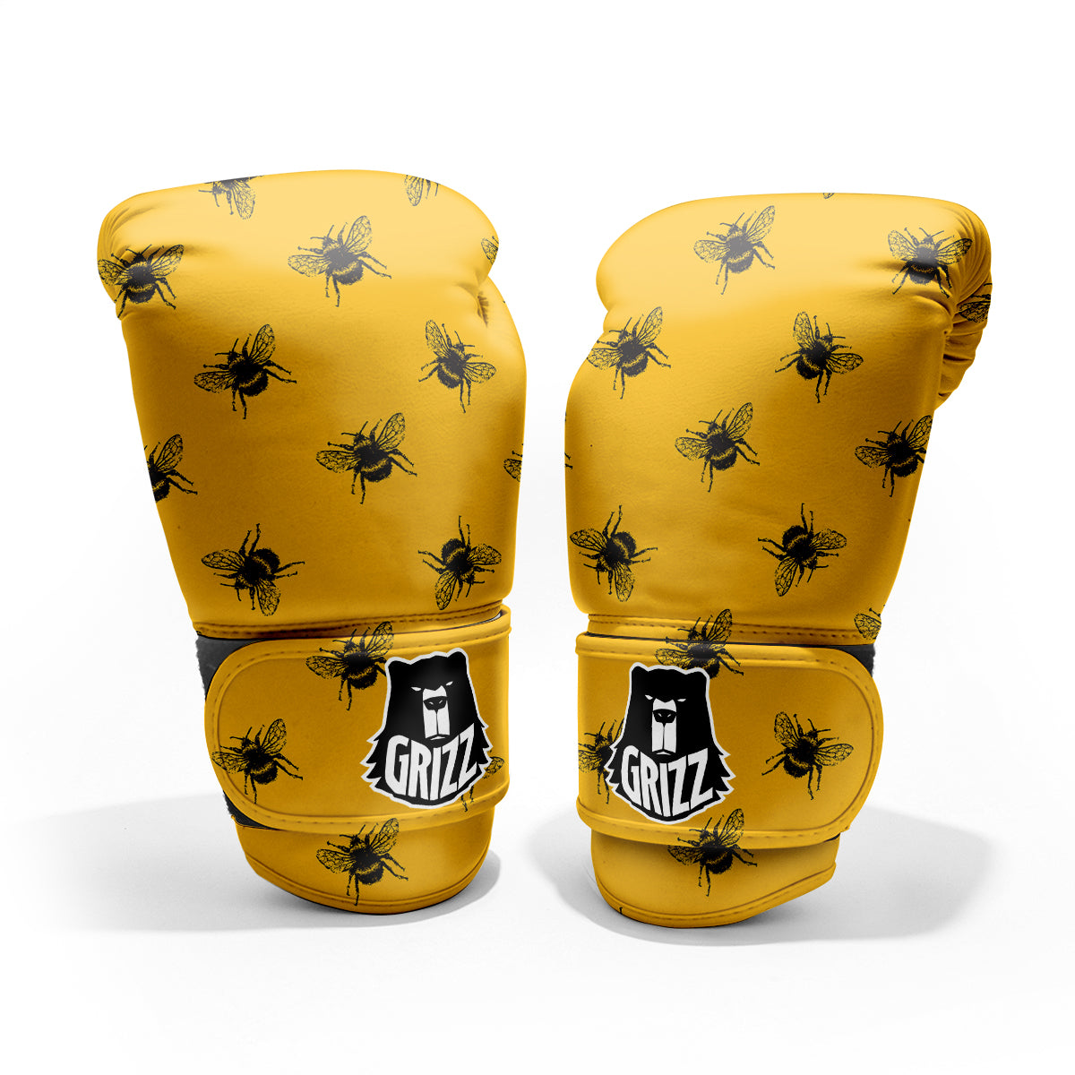 Bee Yellow Print Pattern Pro Boxing Glove