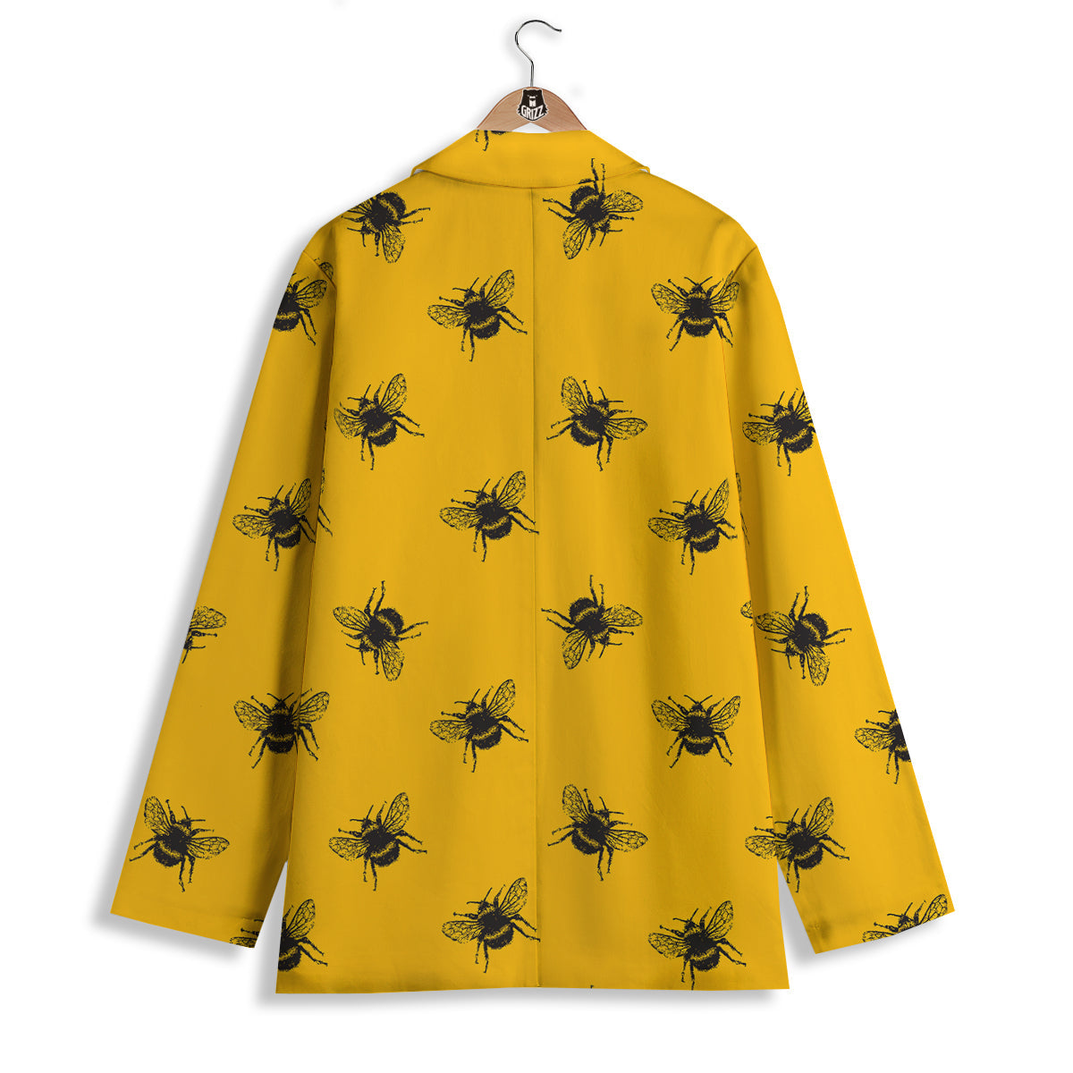 Bee Yellow Print Pattern Women's Blazer-grizzshop