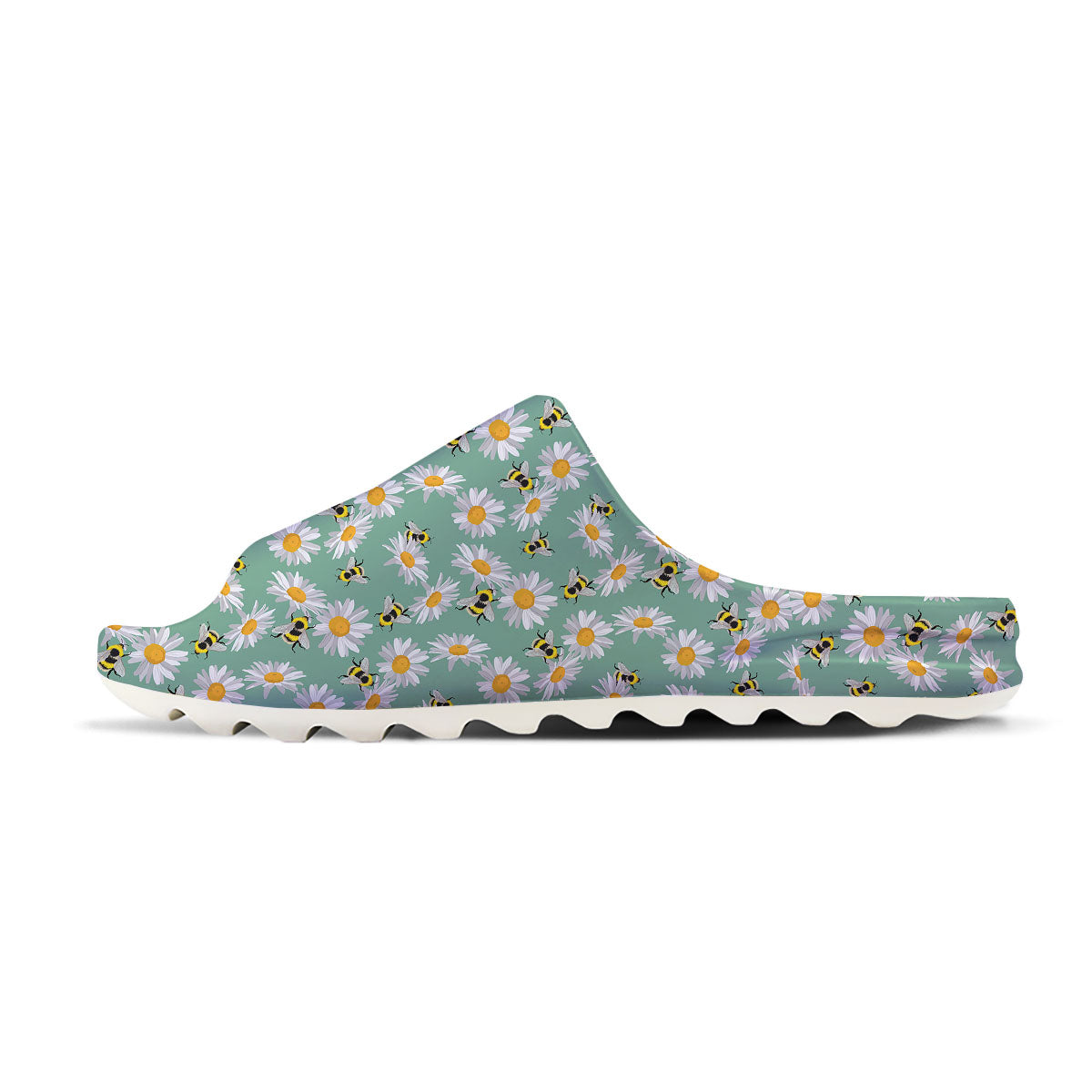Bee Flower Print Pattern Sandals-grizzshop