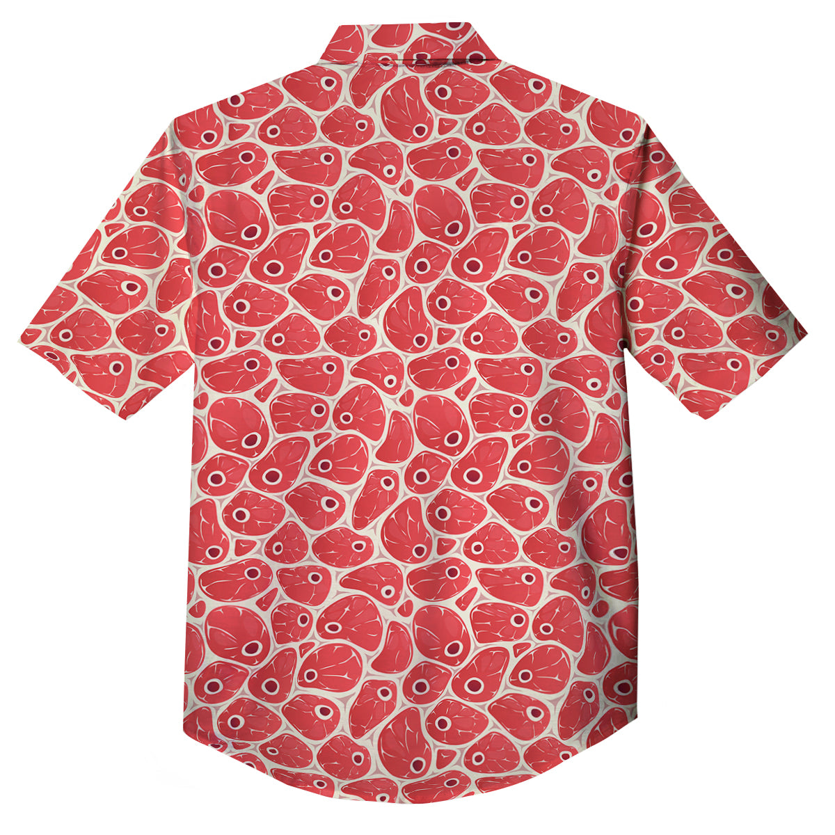 Beef Meat Print Pattern Button Up Shirt-grizzshop