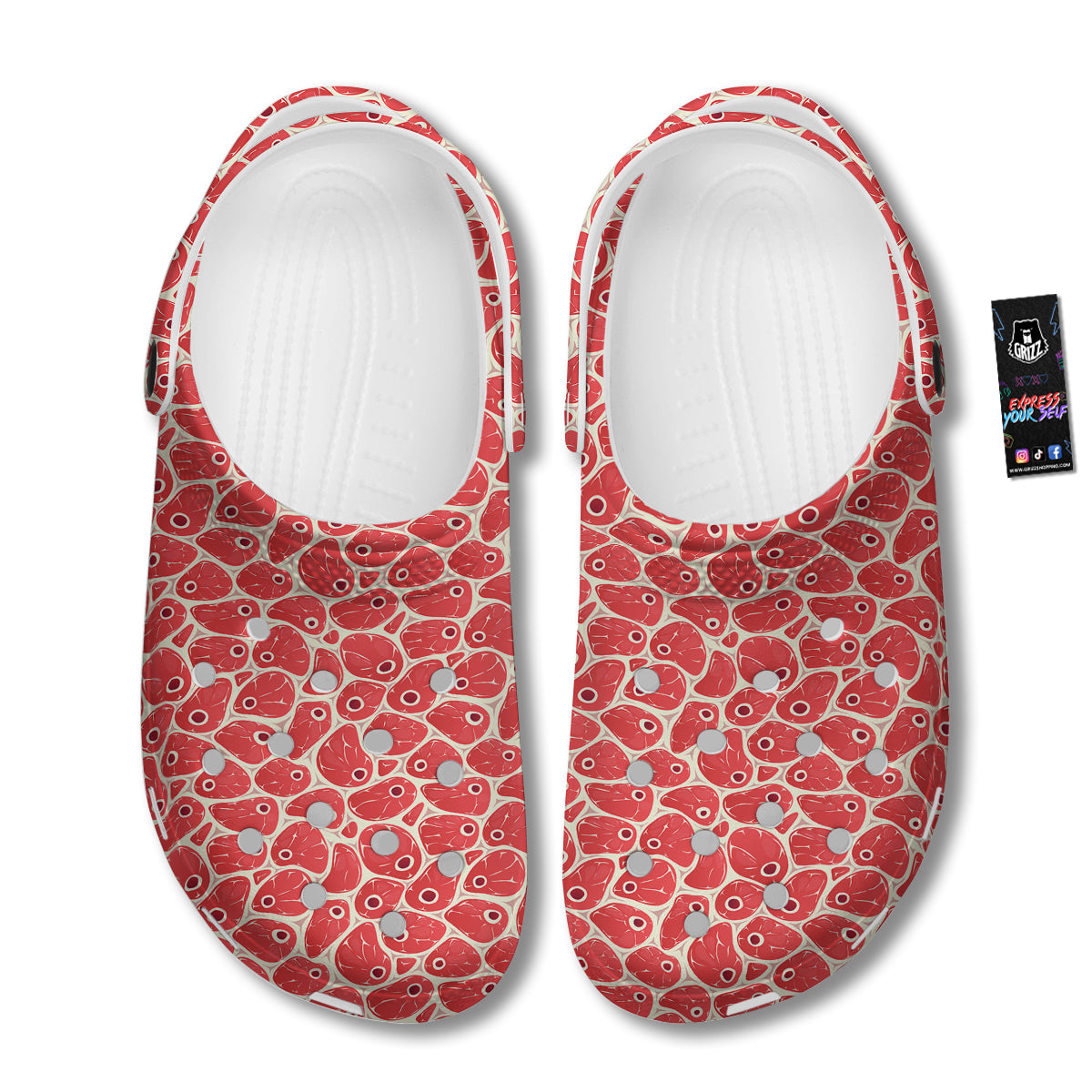 Beef Meat Print Pattern Clog-grizzshop