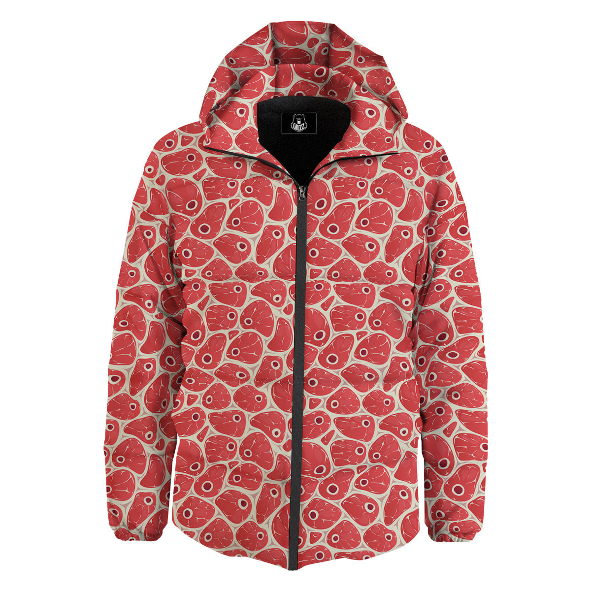 Beef Meat Print Pattern Down Jacket-grizzshop