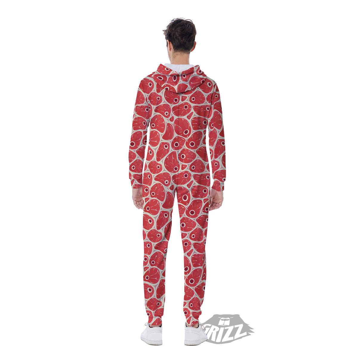 Beef Meat Print Pattern Men's Jumpsuit-grizzshop