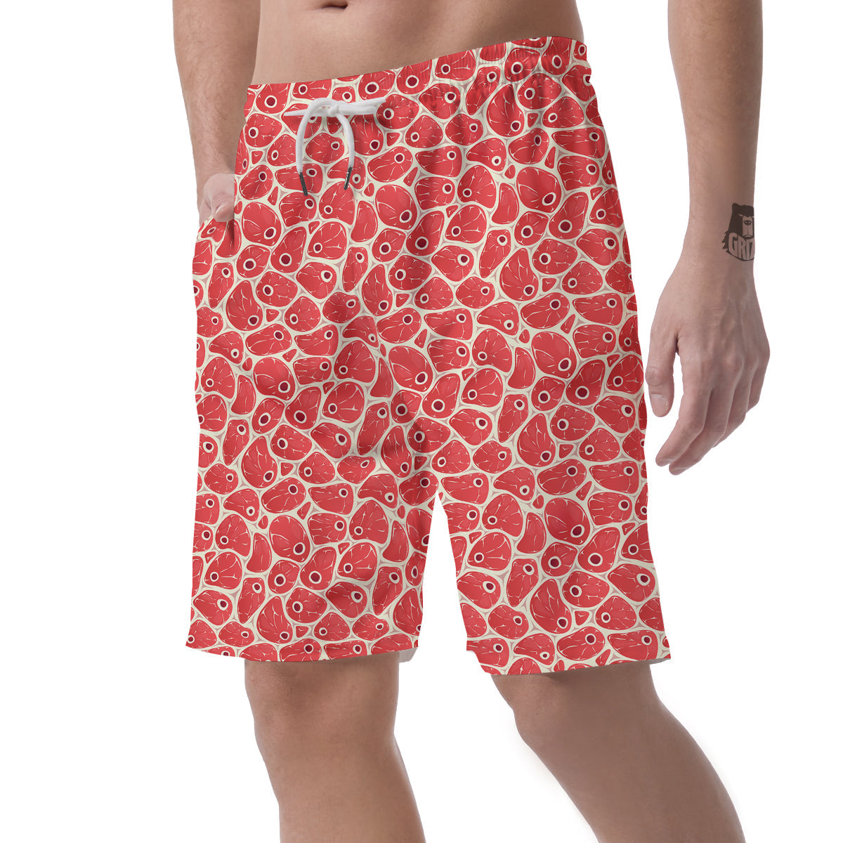 Beef Meat Print Pattern Men's Shorts-grizzshop