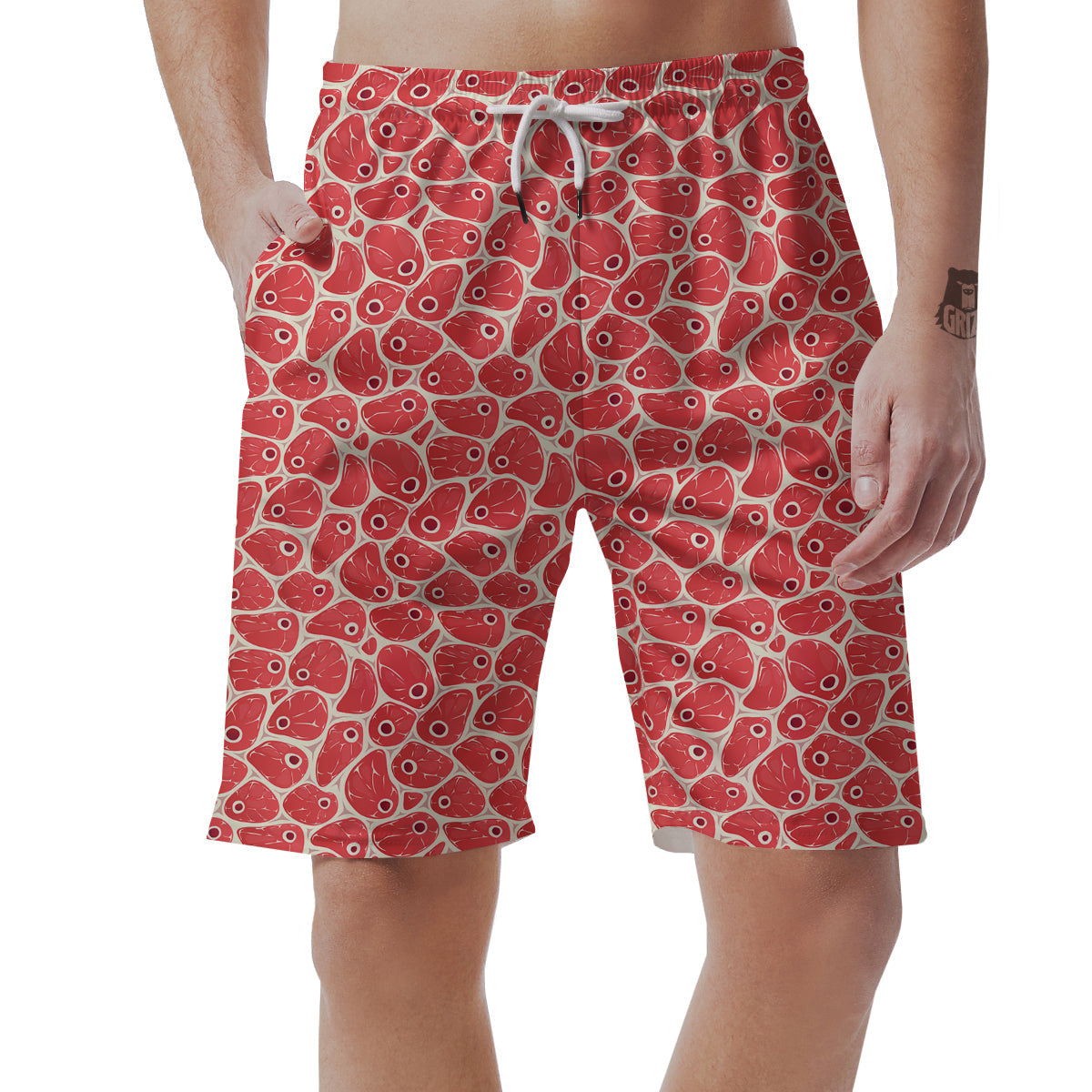 Beef Meat Print Pattern Men's Shorts-grizzshop