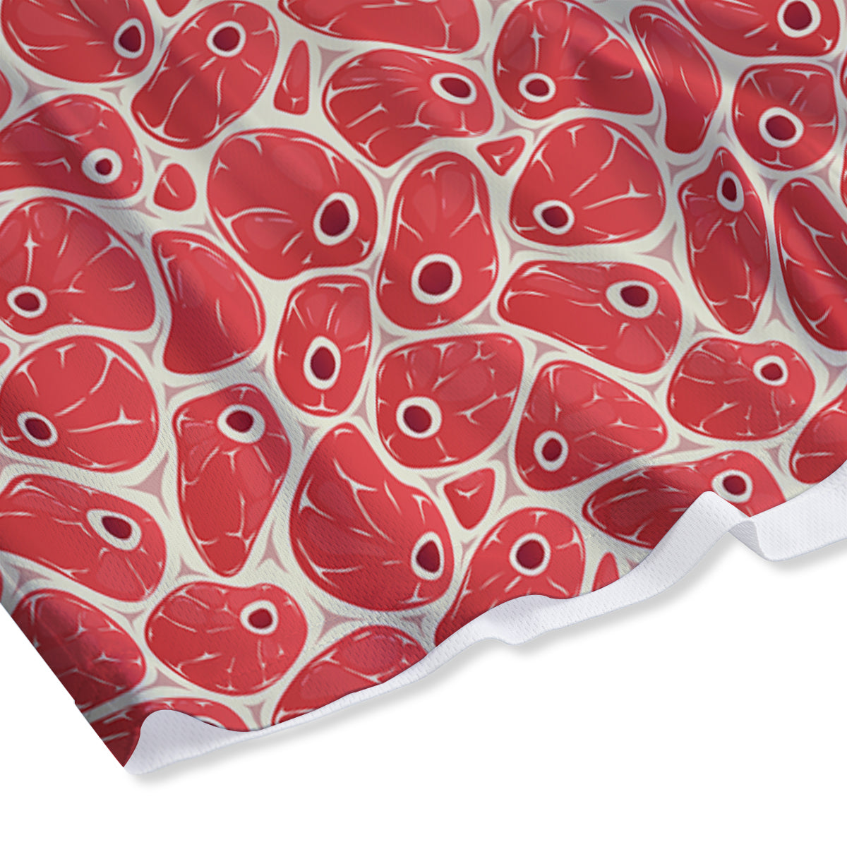 Beef Meat Print Pattern Mesh Shorts-grizzshop