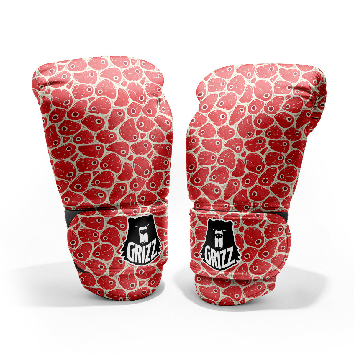 Beef Meat Print Pattern Sparring Gloves-grizzshop