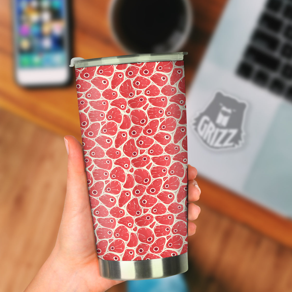 Beef Meat Print Pattern Tumbler-grizzshop
